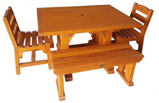 BBQ table 1200x930mm with chairs & 1000mm stools - $1690