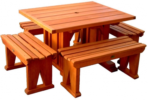 BBQ table 1200x930mm with 2 x 1m stools & 2 x 800mm stools - $1520 BBQ Table on own $1020