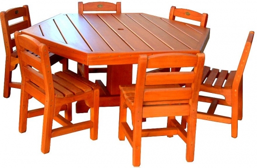 Hexagonal table with 6 chairs - $3480 Hexagon Table on own $2100