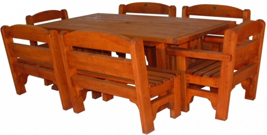 VC table Rural 2000x1100mm and 4x2 seaters and 2 chairs - $3680