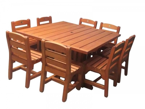 PC table 1400x1400mm and 8 chairs - $4,110 PC Table on own $2,100